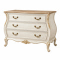 Commode 120 x 50 x 85 cm en bois blanc cassé à 3 tiroirs style classique