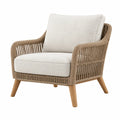 Fauteuil 78 x 78 x 82 cm en corde tressée beige avec assise tissu style naturel