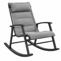 Fauteuil à bascule de jardin 100 x 67 x 110 cm acier et textile gris contemporain