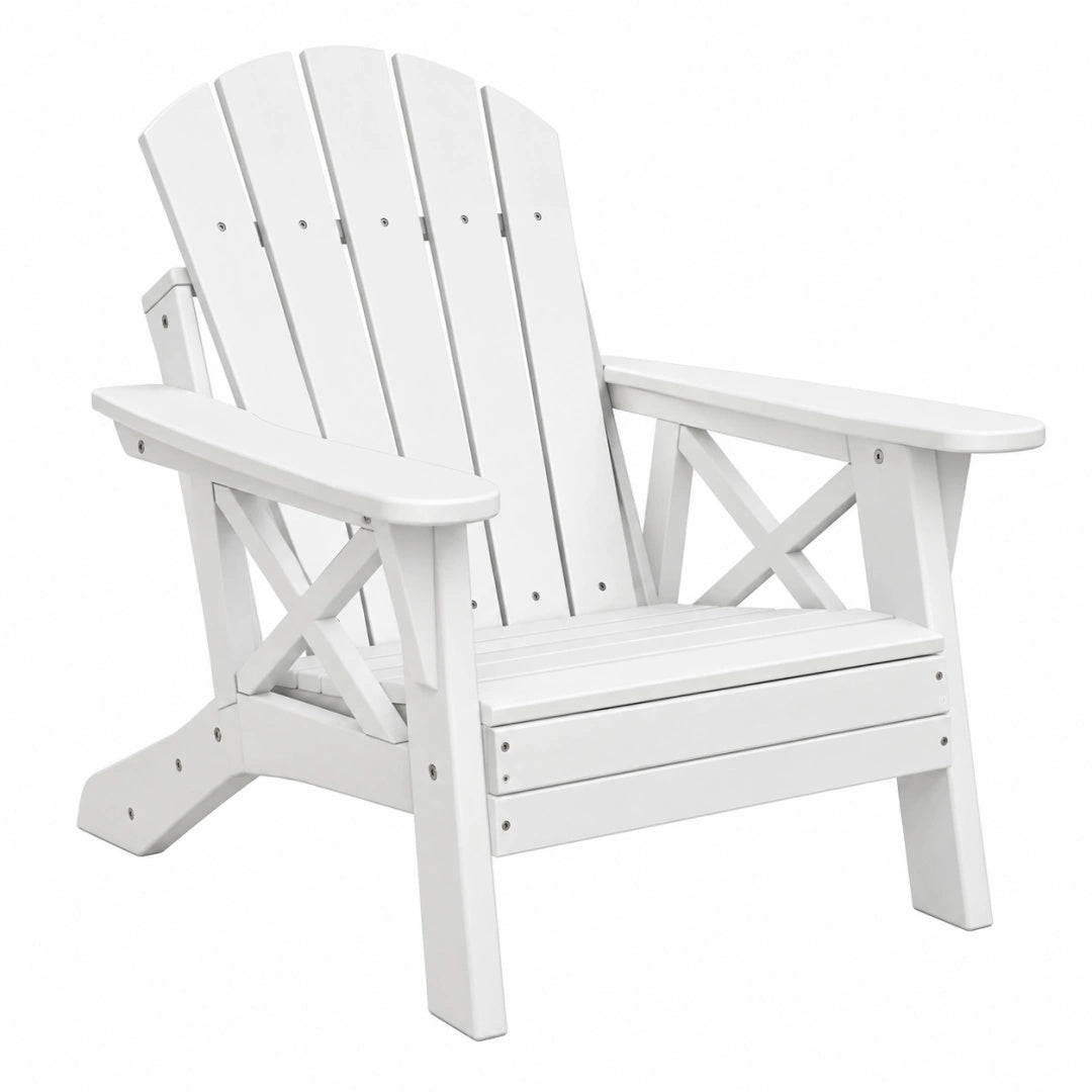 Fauteuil Adirondack 83 x 79 x 95 cm en bois blanc pour extérieur style classique