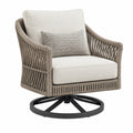 Fauteuil de jardin 80 x 84 x 90 cm en corde tressée beige pivotant