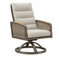 Fauteuil de jardin 78 x 83 x 102 cm en métal taupe avec cordage et assise textile pivotante