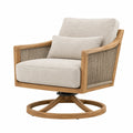 Fauteuil pivotant 85 x 90 x 90 cm en bois beige avec cordage style contemporain